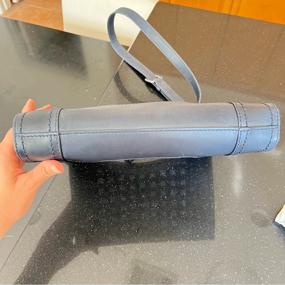 Frye Blue Denim Checkered Crossbody Leather‎ Bag - Picture 9 of 11